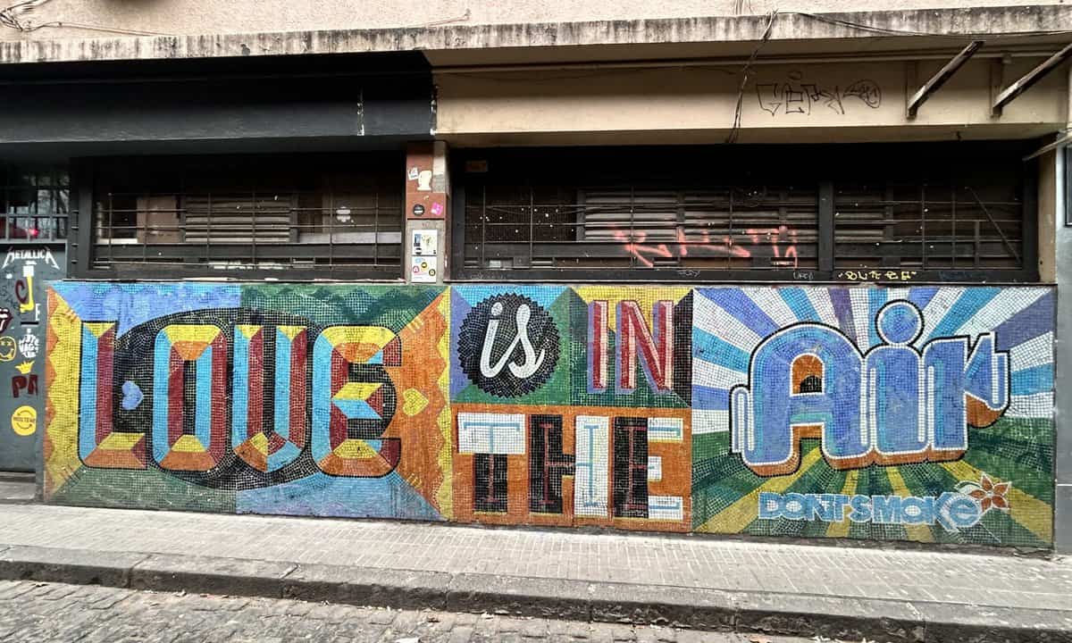 Love is in the air street art in Palermo neighborhood in Buenos Aires