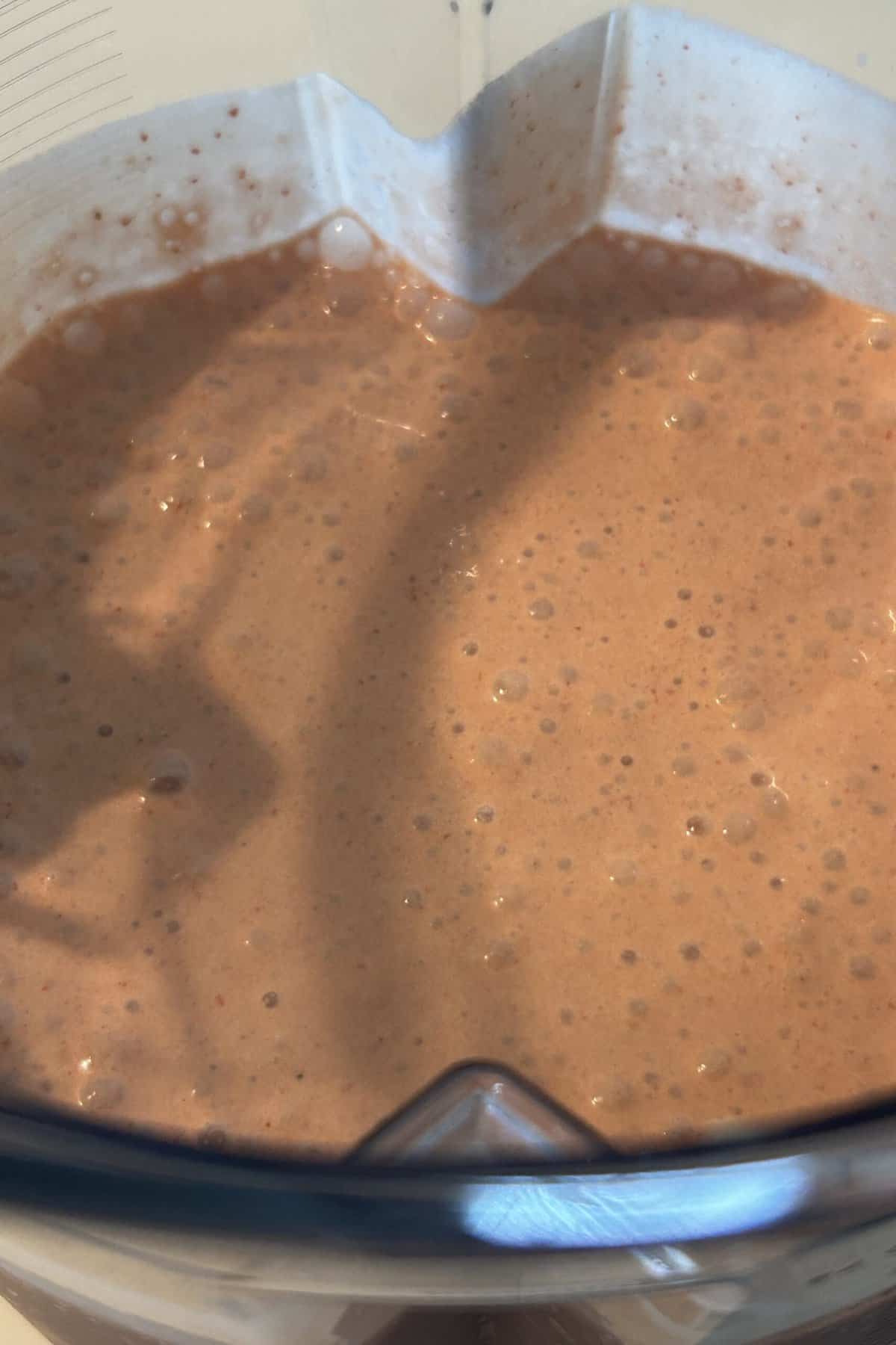 Ice cream processed after 55 seconds in the blender container