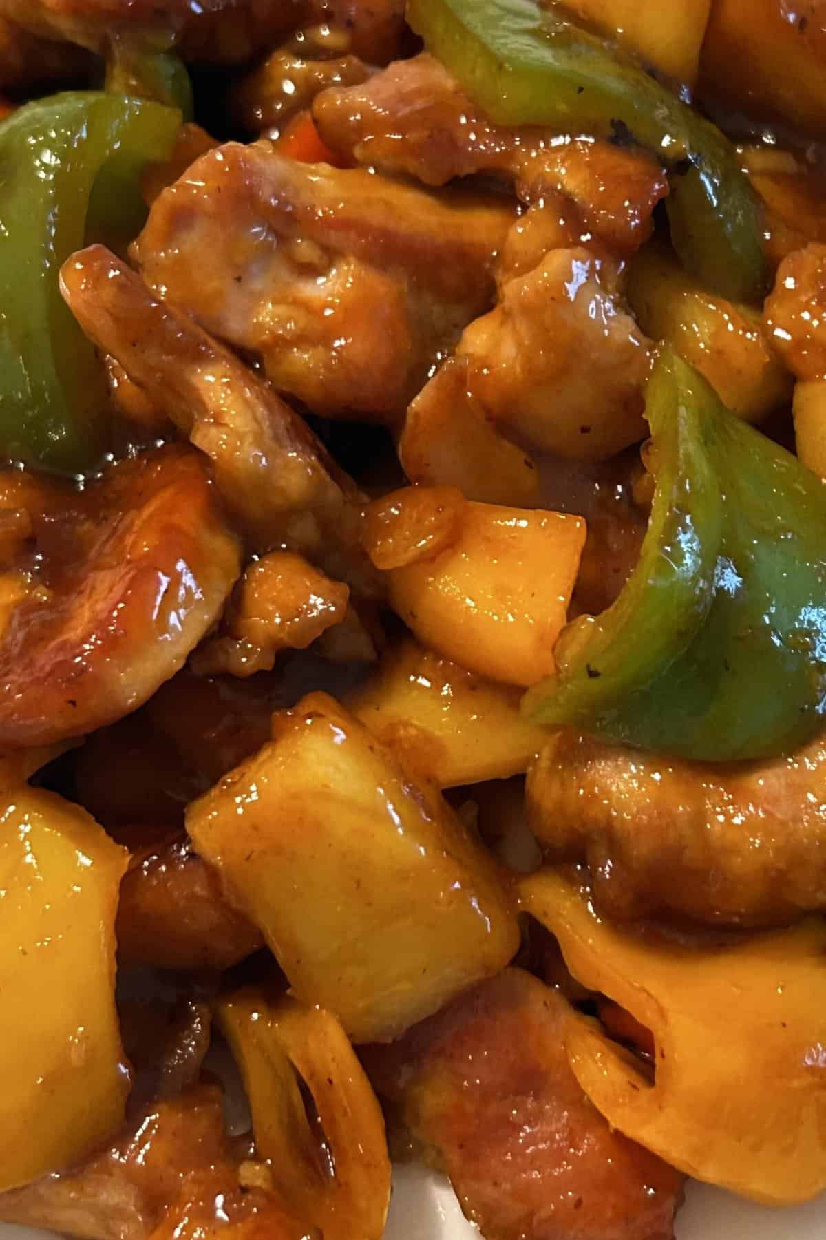 Cooked sweet and sour chicken