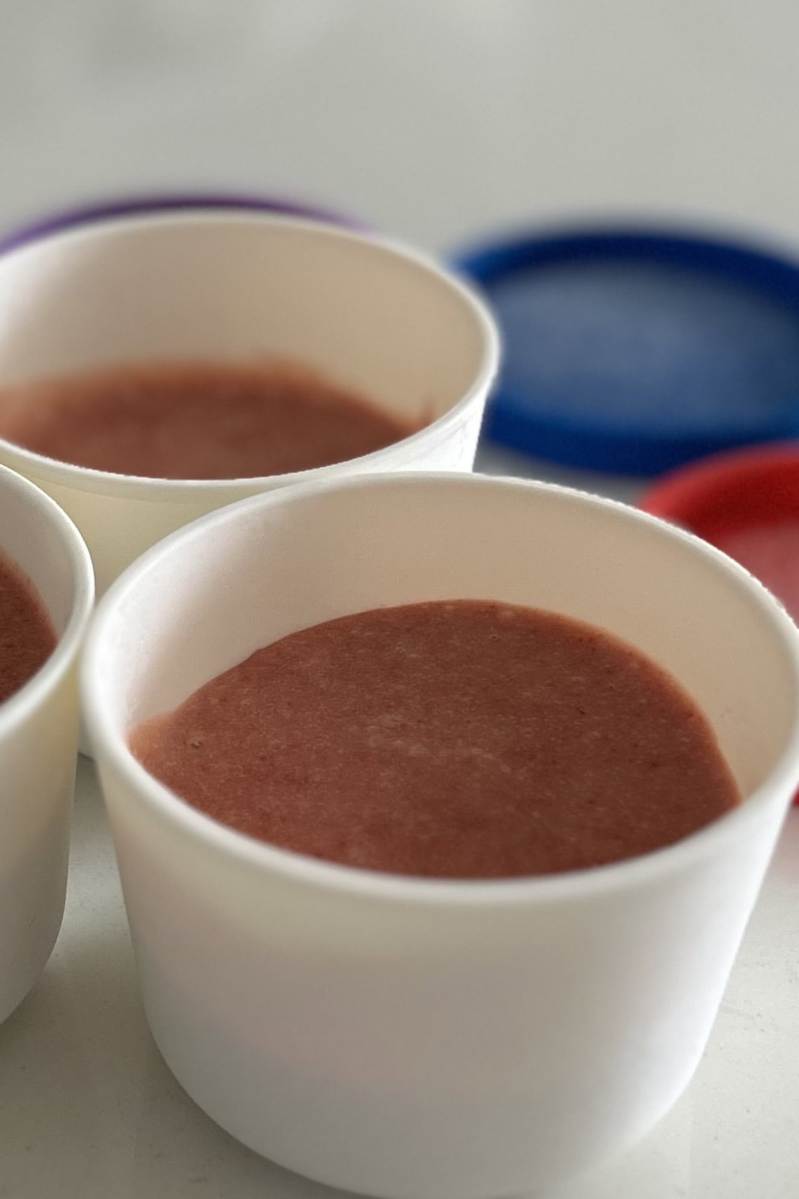 Frozen ice cream in mini containers