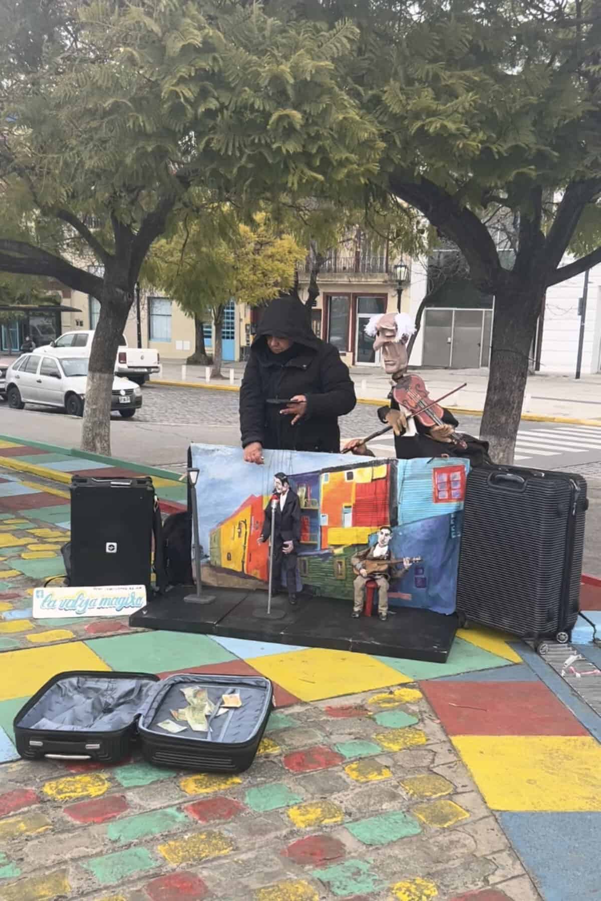 Street musicians in La Boca neighborhood in Buenos Aires