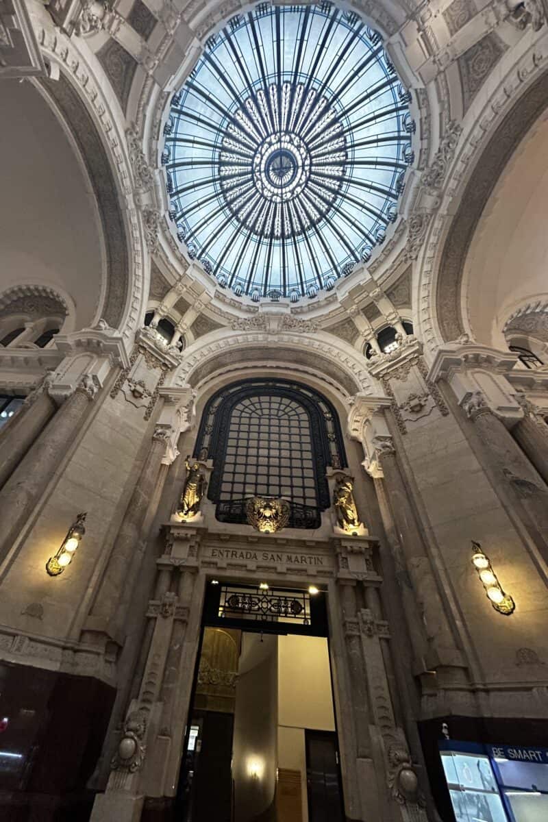 Beautiful dome ceiling in Galeria Guemes in Buenos Aires