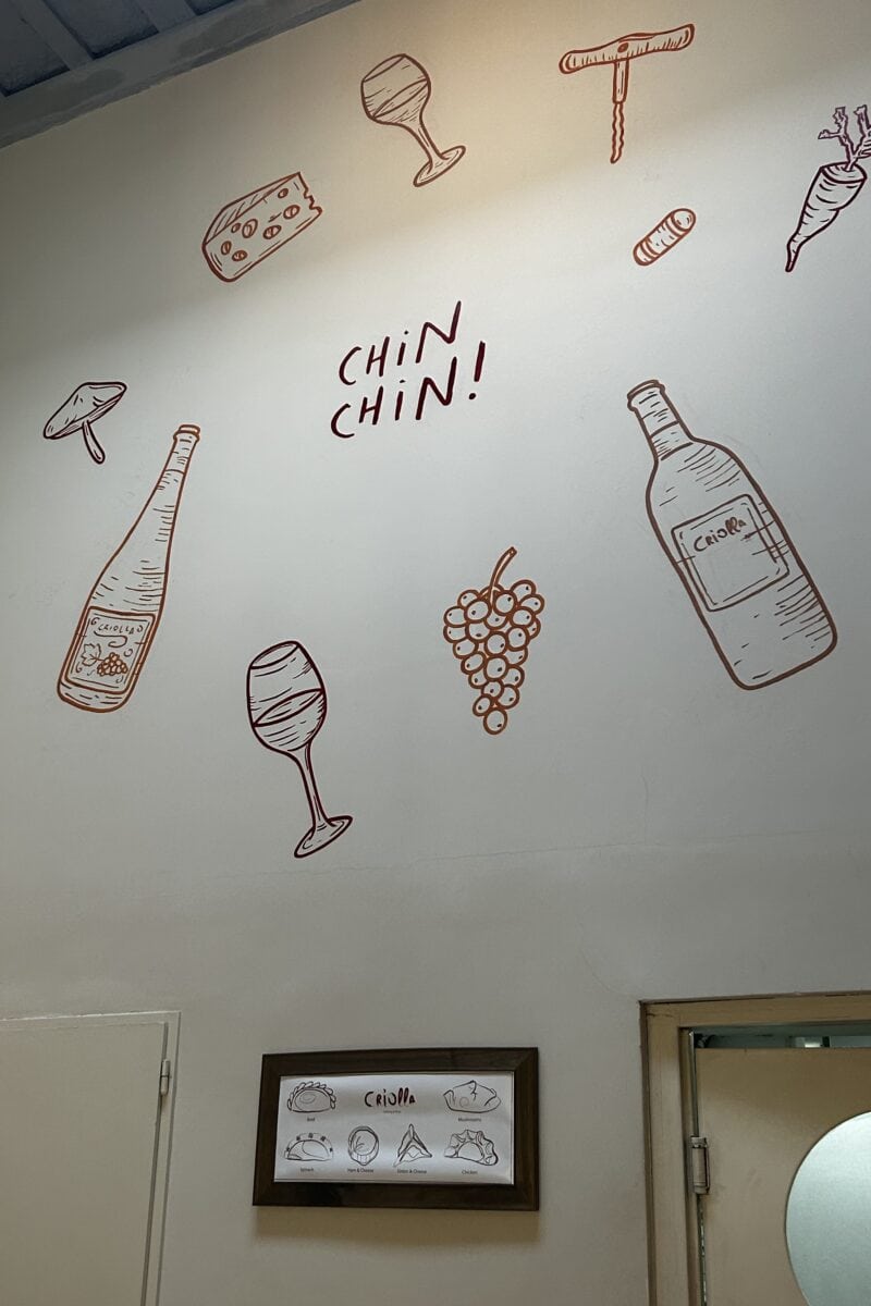 Wall art chin chin at Criolla cooking school