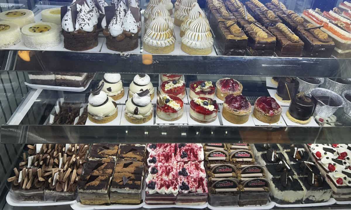 Desserts display in Chinatown of Buenos Aires